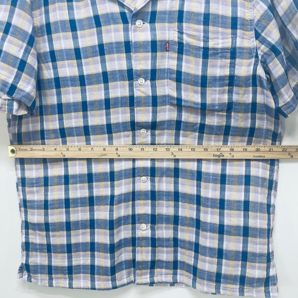 Levi's Men’s Shirt short sleeve multicolored plaid Size M New - Picture 8 of 10